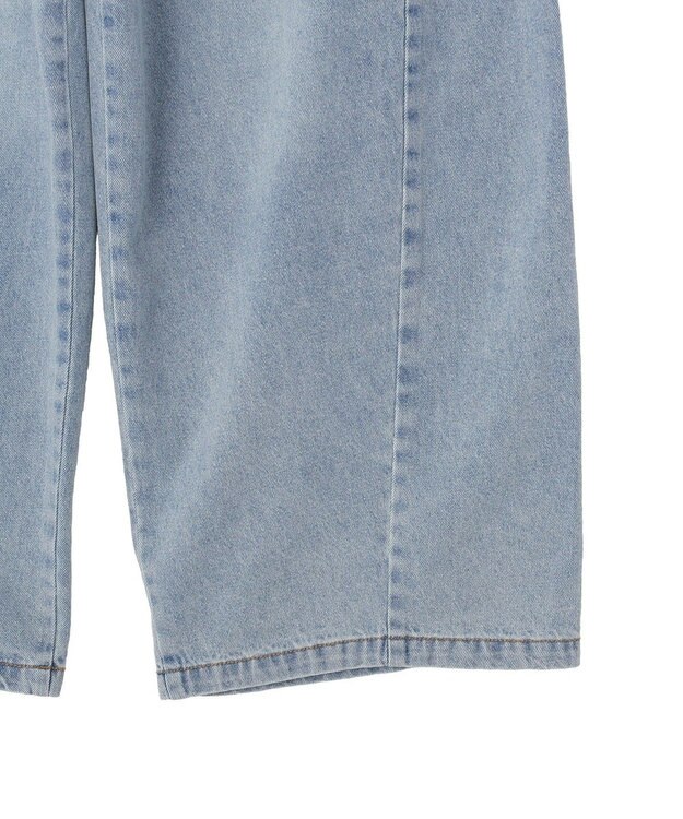 earth music&ecology サイドタックスーパーワイドデニムパンツ Light Blue