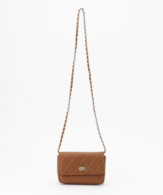 23区 キルティング 2WAYミニ バッグ キャメル系