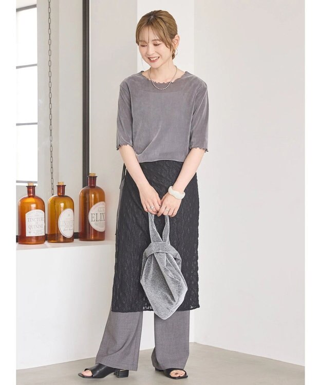 AMERICAN HOLIC レースラップスカート Black