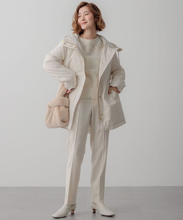 23区 【滝沢眞規子さん着用/一部店舗限定/撥水加工】ミリタリー ダウンコート アイボリー系