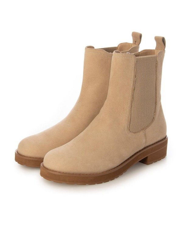 ing <ing>サイドゴアブーツ ベージュヌバック