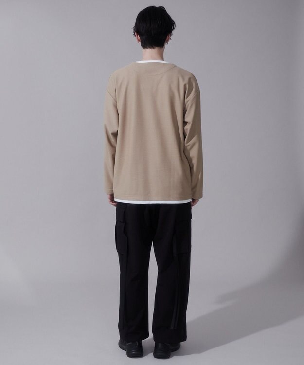 WEGO フェイクレイヤードキーネックT（LS） ベージュ