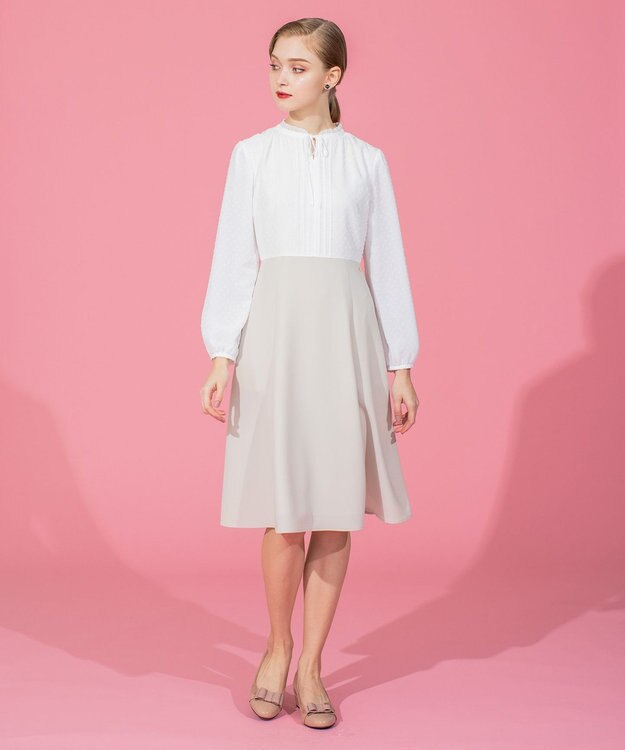 TOCCA 【洗える】SUNNY 長袖ドレス ベージュ系