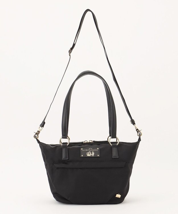 LA BAGAGERIE ウォータープルーフナイロン　2WAYハンドバッグ ブラック