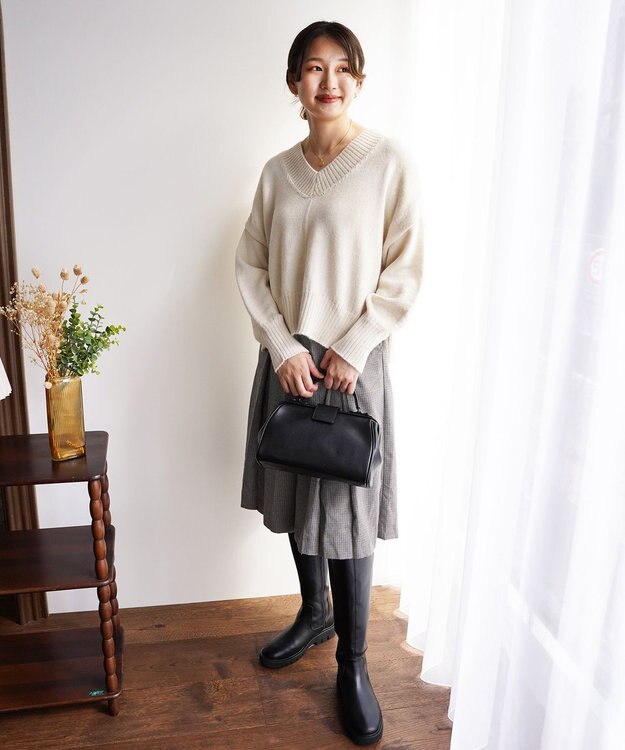 TOQUE 〈大草直子さんアドバイザー〉ベビーアルパカ 2WAY Vネックニット オフ