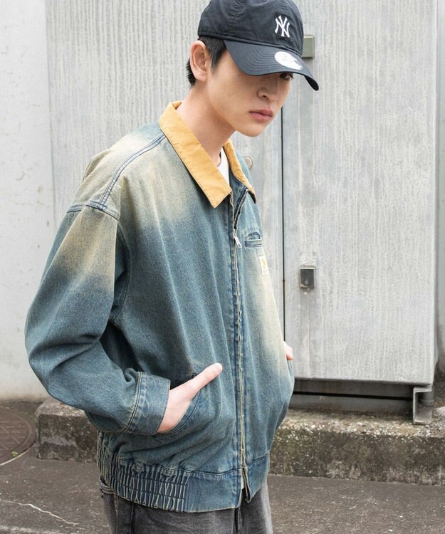 WEGO ワーカーズWジップデニムブルゾン デニム中濃加工色