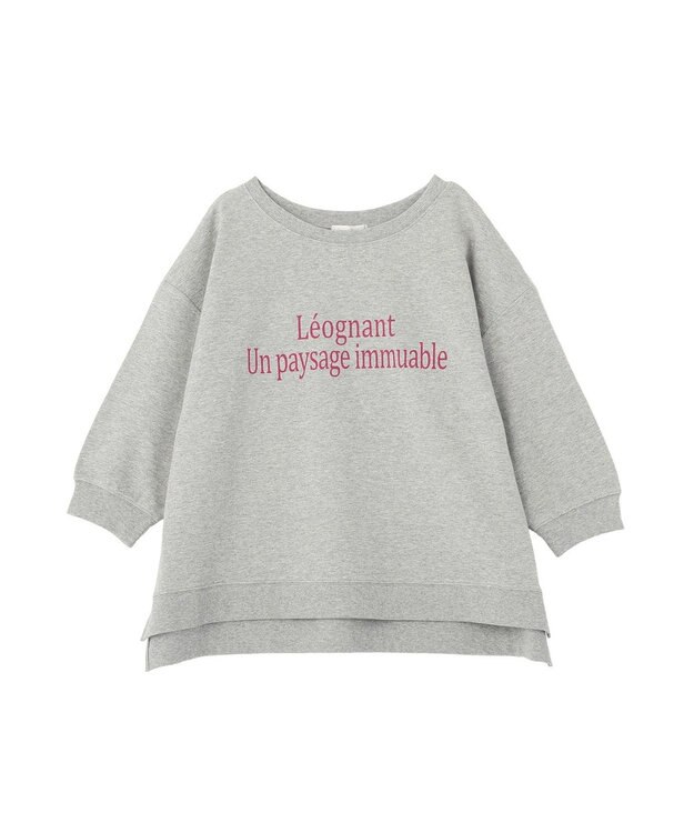 Green Parks 七分袖ロゴ裏毛プルオーバー Gray Mixture