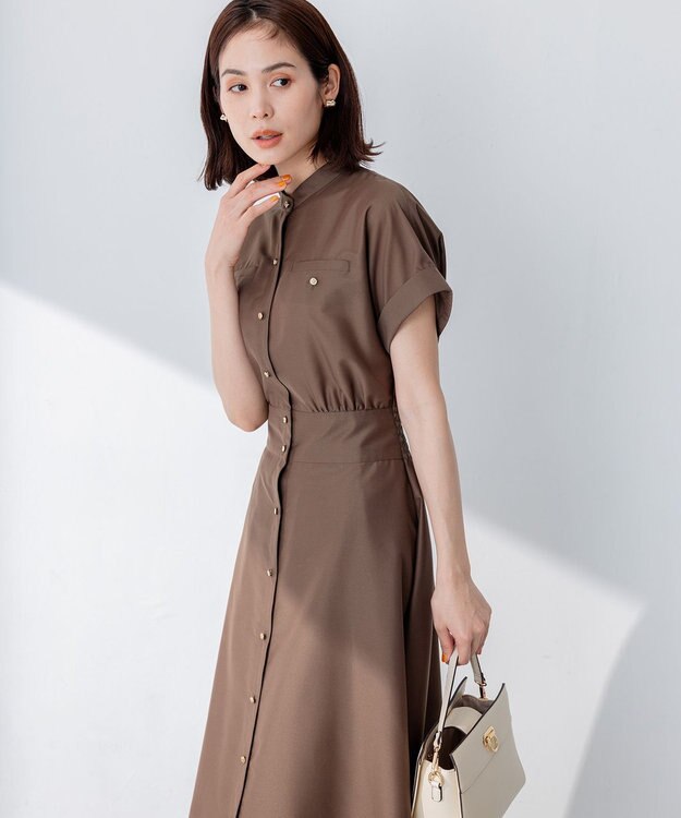 組曲 L 【洗える・涼感】シアーボイル ワンピース ダークブラウン系