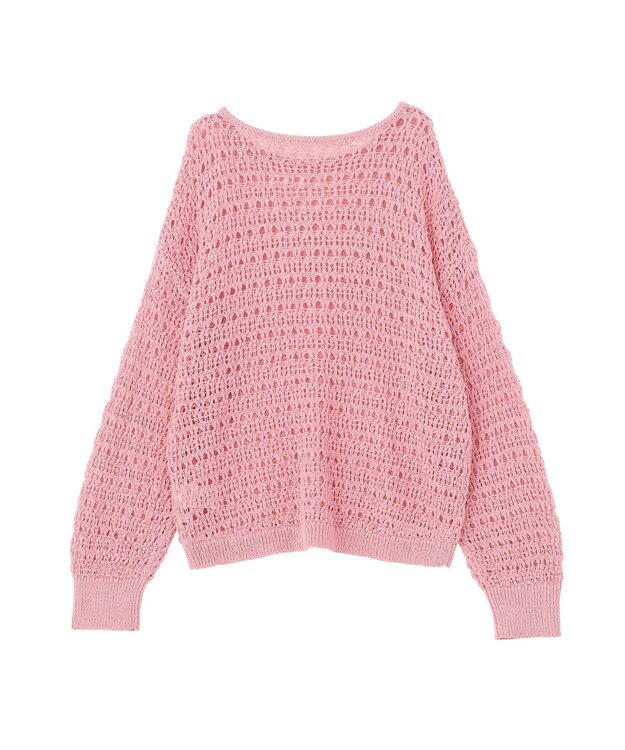 earth music&ecology メッシュニットプルオーバー Pink
