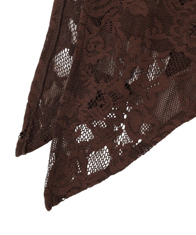 Green Parks ＳＥＴ２点フォトＴシャツ＋レーススカーフ Brown