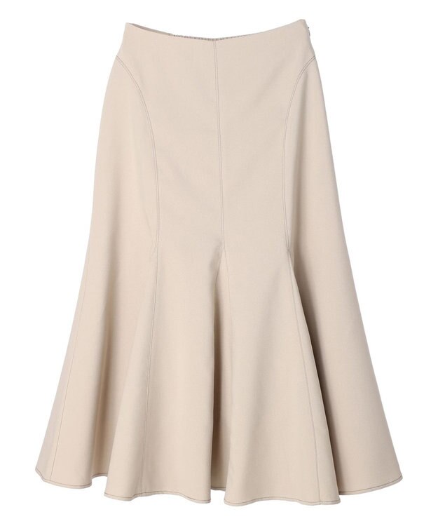 earth music&ecology 配色ステッチパネルフレアスカート Light Beige