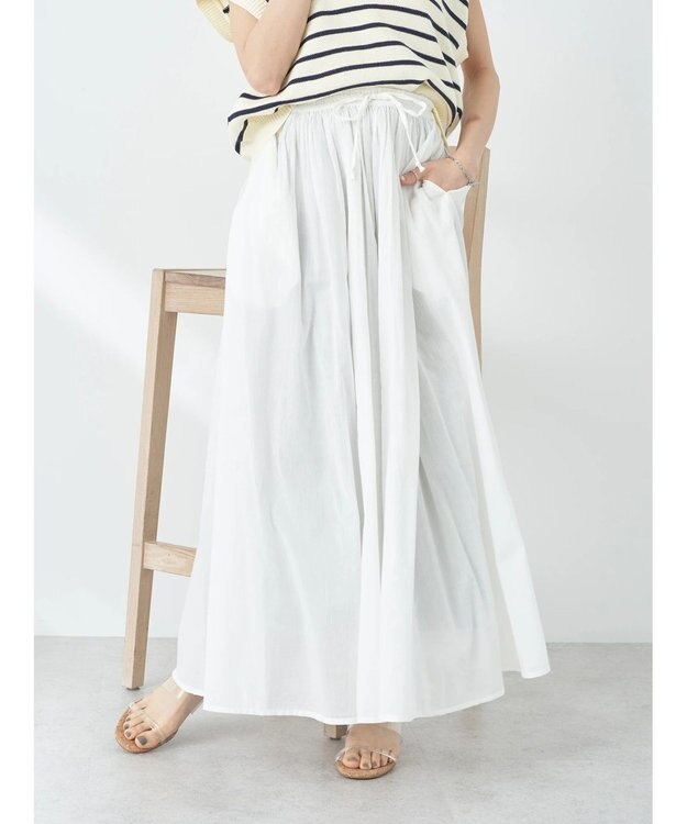 earth music&ecology コットンボイルボリュームスカート Off White