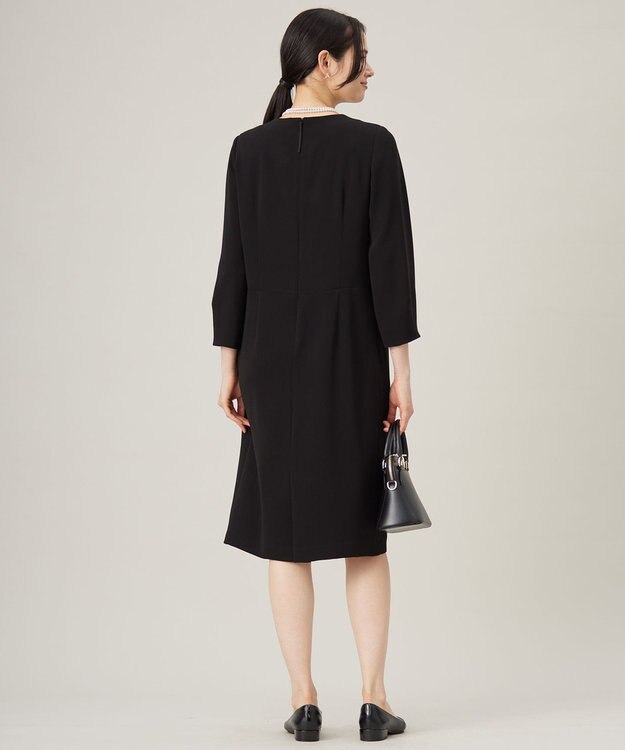 自由区 【セットアップ対応・洗える】トリアセダブルクロス ワンピース ブラック系