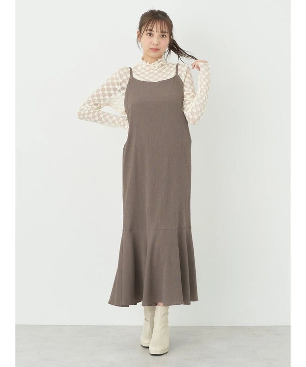 earth music&ecology ＳＥＴ２点カシュクールプルオーバー＋ワンピース Mocha