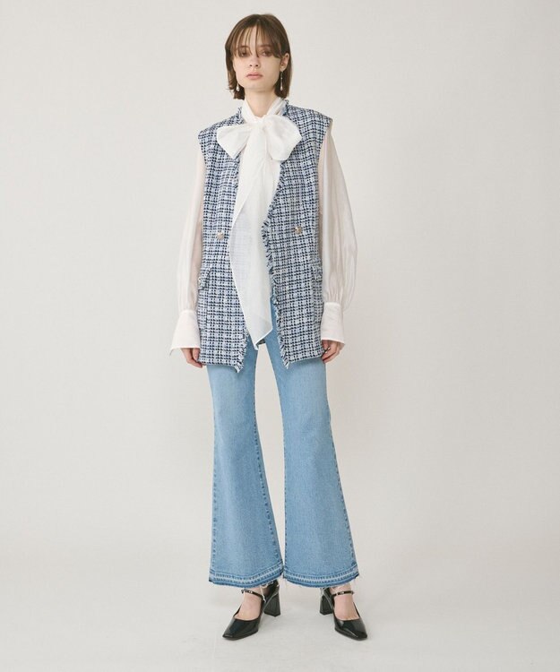 GRACE CONTINENTAL シアーボウタイブラウス ホワイト