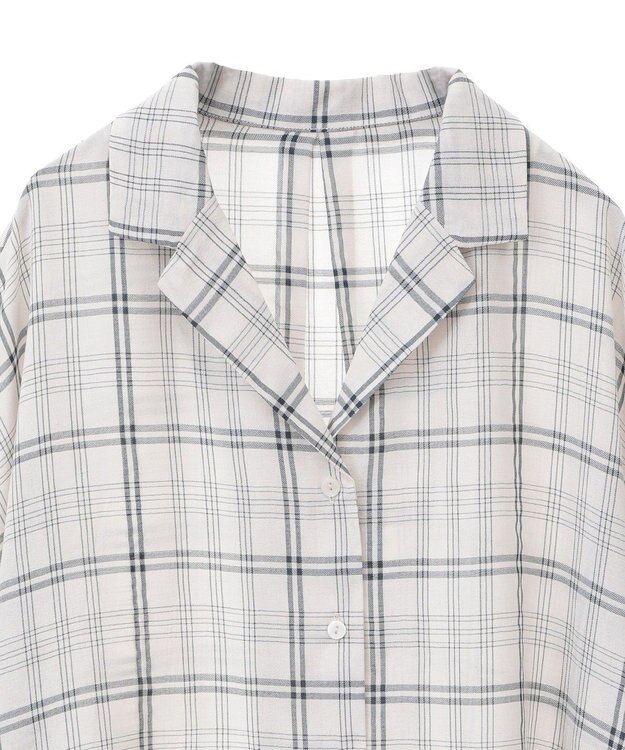 Green Parks 開襟シアージャケット風シャツ Check