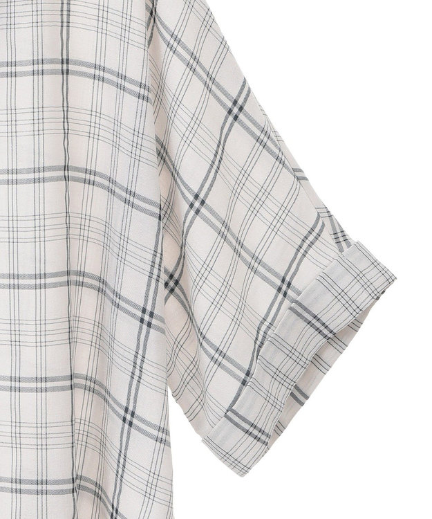 Green Parks 開襟シアージャケット風シャツ Check