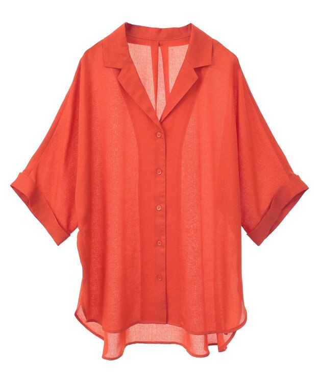 Green Parks 開襟シアージャケット風シャツ Check