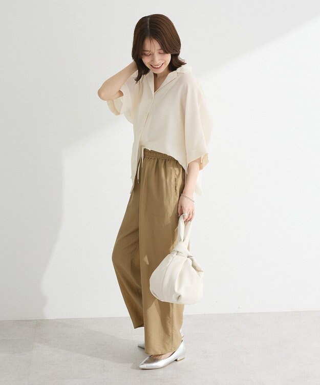 Green Parks 開襟シアージャケット風シャツ Check