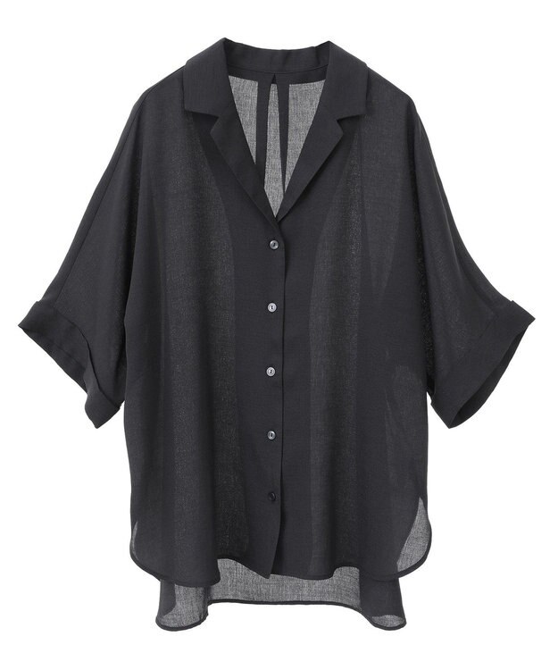 Green Parks 開襟シアージャケット風シャツ Check