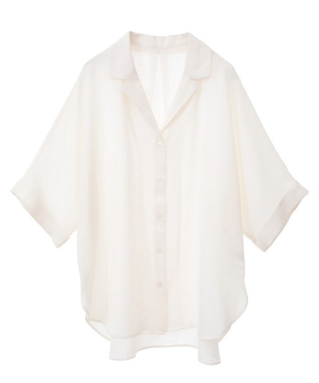 Green Parks 開襟シアージャケット風シャツ Check