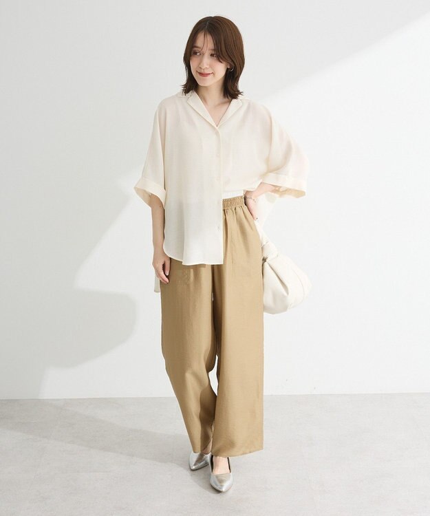 Green Parks 開襟シアージャケット風シャツ Check