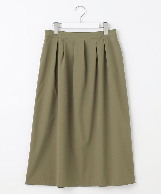 J.PRESS LADIES 【洗える】SOLO ECOタフタ タック スカート カーキ系