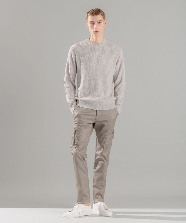 JOSEPH HOMME 新柄【洗える】シルクバルキー  クルーネックニット ベージュ系