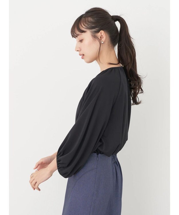 earth music&ecology パフスリーブカットソー Black