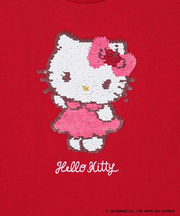 ANY KIDS 【サンリオキャラクターズ×ANY KIDS】ひんやり ミラクルスパンコール Tシャツ ハローキティ×レッド