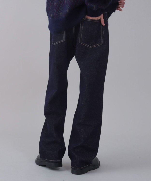 WEGO 【ユニセックス着用ITEM/ウエスト調整可】ストレートデニムパンツ デニムインディゴ