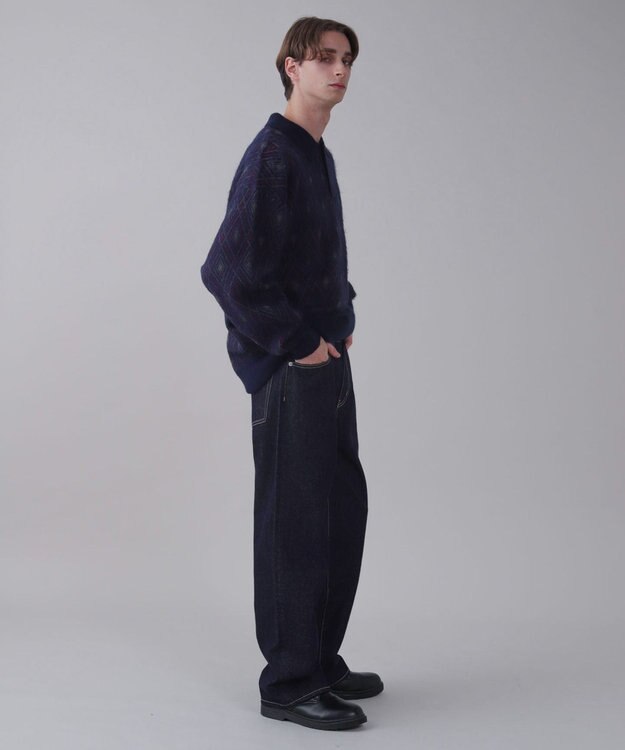 WEGO 【ユニセックス着用ITEM/ウエスト調整可】ストレートデニムパンツ デニムインディゴ