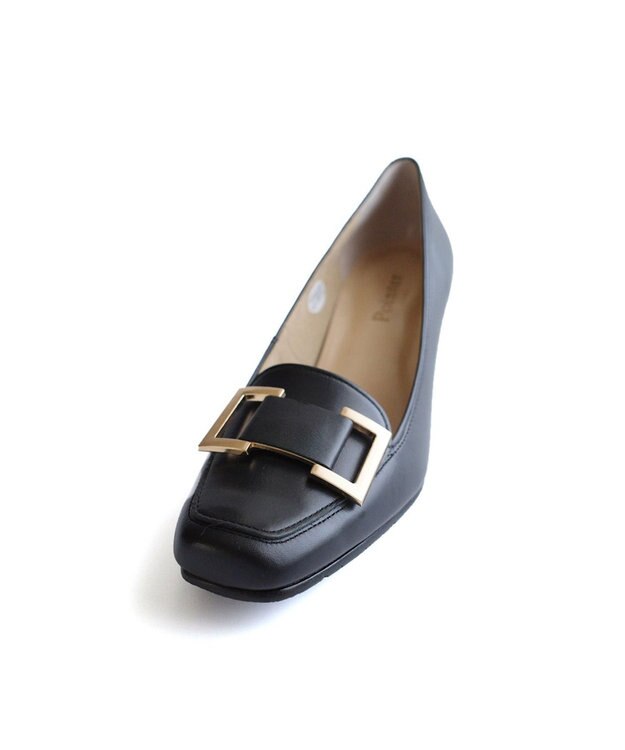 Pointer 日本製 本革バックルパンプス ブラック