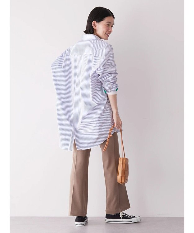 AMERICAN HOLIC イージーケアバックオープンシャツチュニック Blue