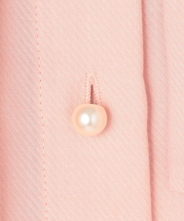 組曲 L 【洗える・イージーケア】シアーカルゼ ボウタイ ブラウス ピンク系