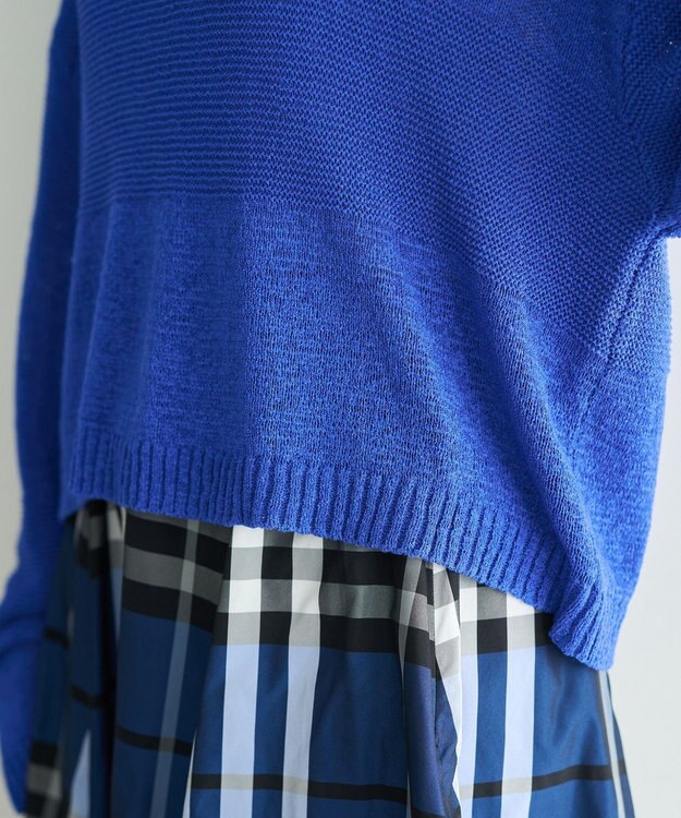 YECCA VECCA テープヤーンルーズニットプルオーバー Blue