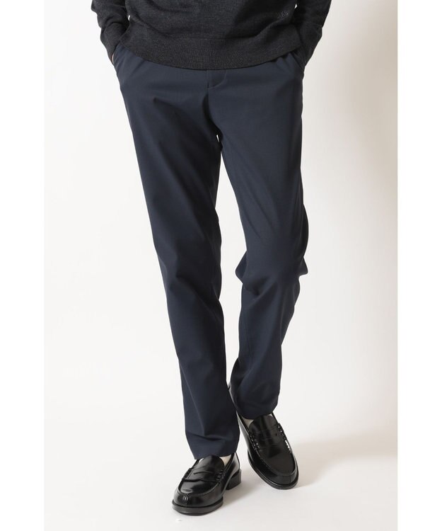 DAKS ウエストゴムテーパードパンツ ネイビー