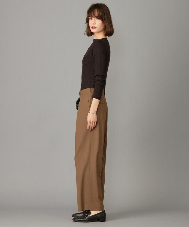 ICB 【洗える】エクストラファインメリノ  ボートネックプルオーバー バーントブラウン系