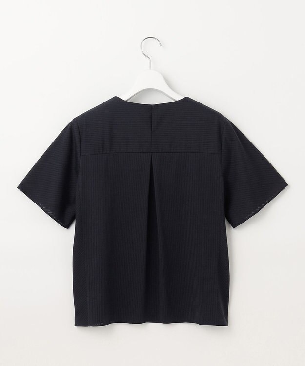 J.PRESS LADIES L カールマイヤーシアー シャドーストライプ カットソー ネイビー系