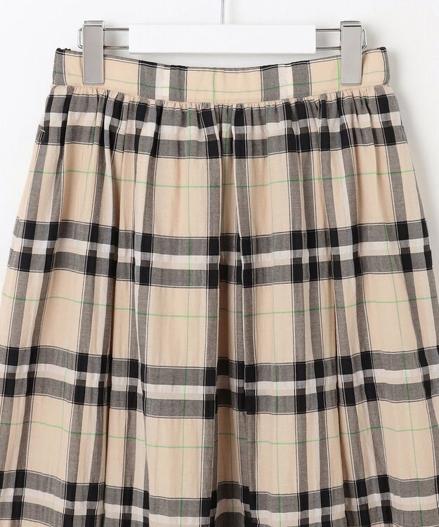 自由区 L 【カタログ掲載・洗える】シアーブライトチェック スカート ベージュ