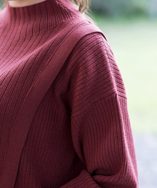 Tiaclasse L 【洗える】1枚でもレイヤード効果のあるサイドボタンチュニック ワイン