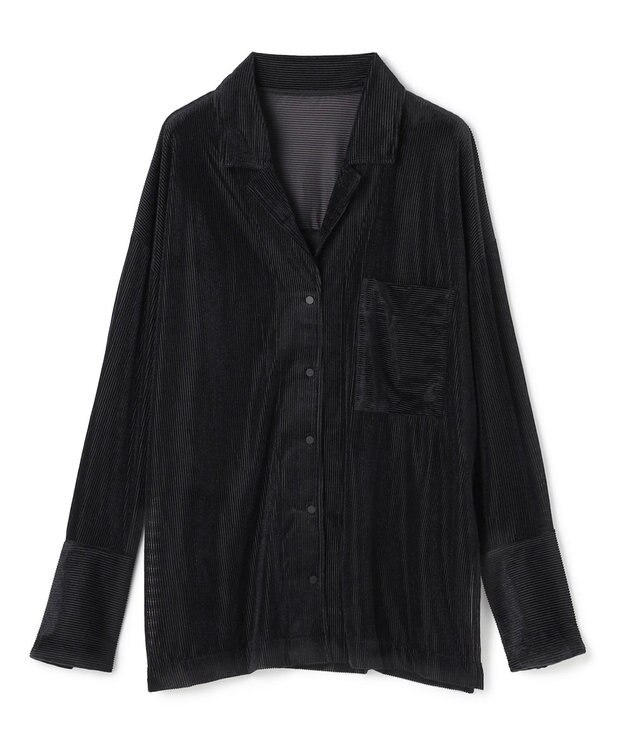 uncrave シアーベロアリブ シャツ ブラック