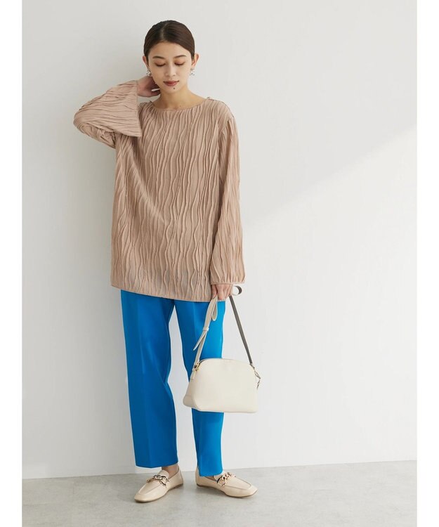 Green Parks さらっときれいシルエットパンツ Blue