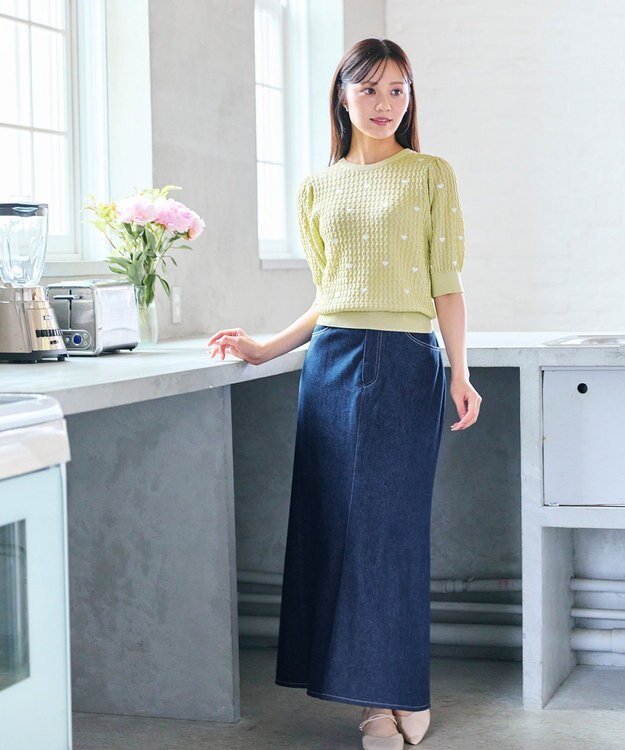 Feroux レースアップマーメイド スカート ネイビー系