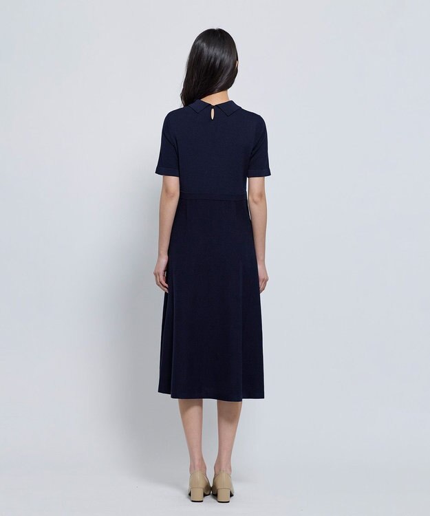 TOCCA 【WEB限定】HONEYCOMB MESH KNIT ニットドレス ネイビー系