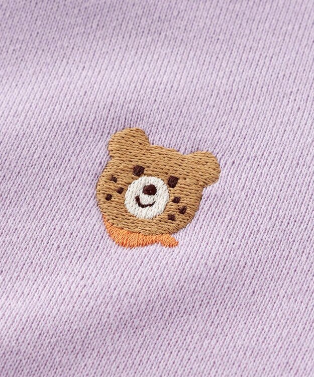 MIKI HOUSE HOT BISCUITS 【70-120cm】【Everyday Series】ワンポイント くすみカラー裏毛パイルトレーナー パープル