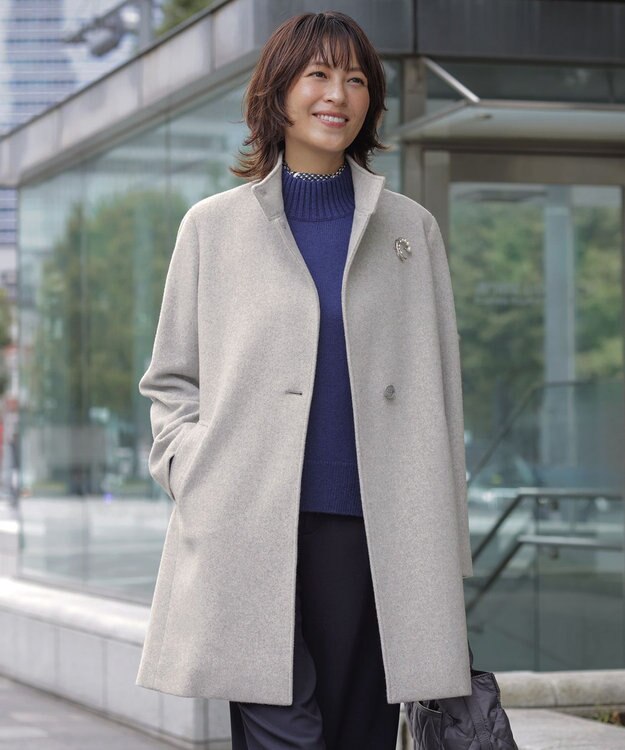 J.PRESS LADIES houndstooth スクエア スカーフ ネイビー系