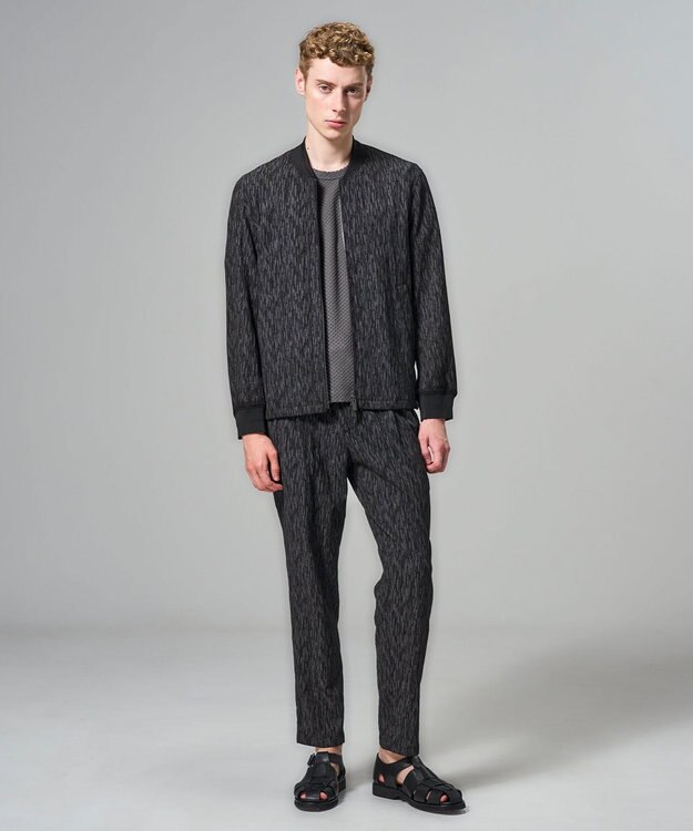 JOSEPH HOMME 【新素材】ブラッシュストロークジャガード　　ドロスト付タック入りテーパードパンツ / PEGG TUCK グレー系