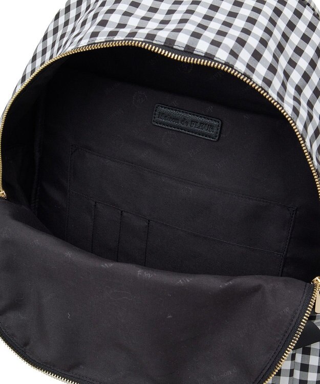 Maison de FLEUR ギンガムフロントリボンリュック Black
