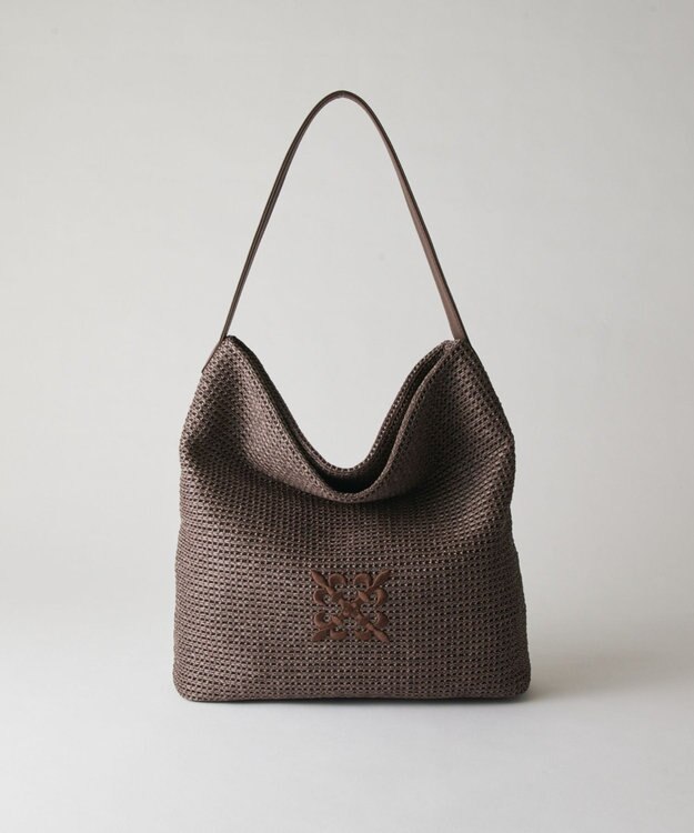 russet ナイロンラフィアワンショルダーバッグ(CE-1714) D.Brown